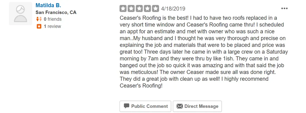 Slide of Caesar's Roofing