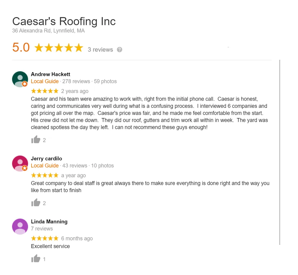 Slide of Caesar's Roofing