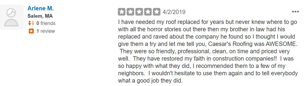 Slide of Caesar's Roofing