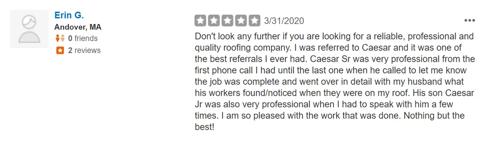 Slide of Caesar's Roofing