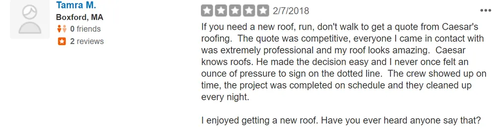 Slide of Caesar's Roofing