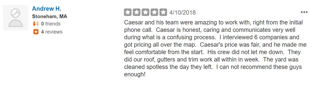 Slide of Caesar's Roofing