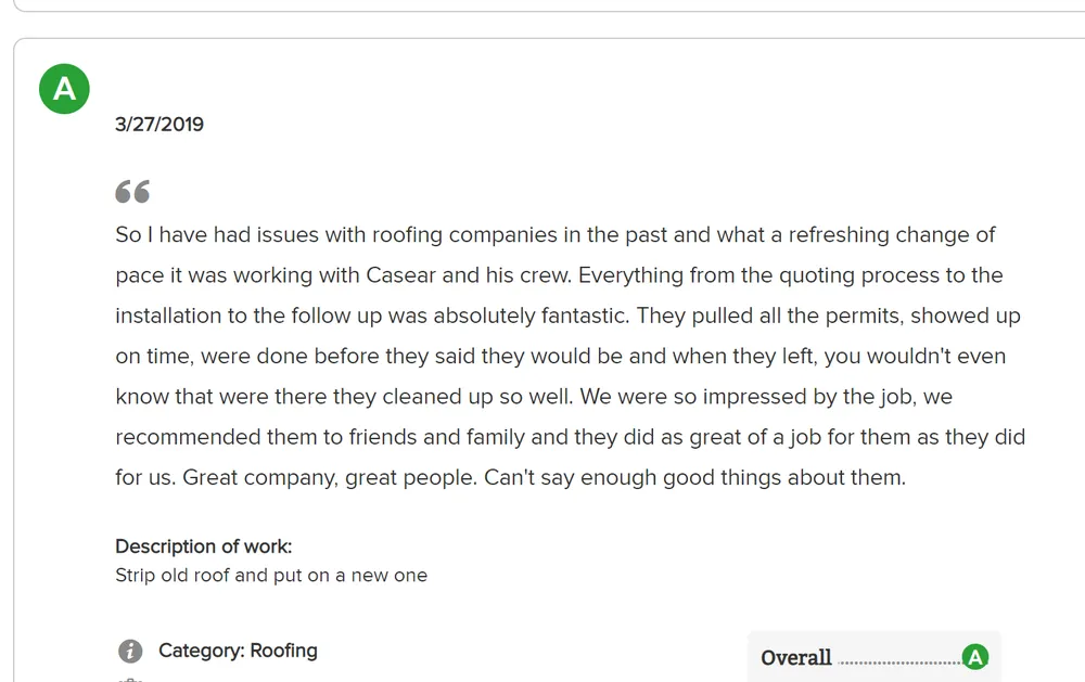 Slide of Caesar's Roofing