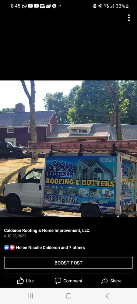 Slide of Calderon Roofing and Gutter