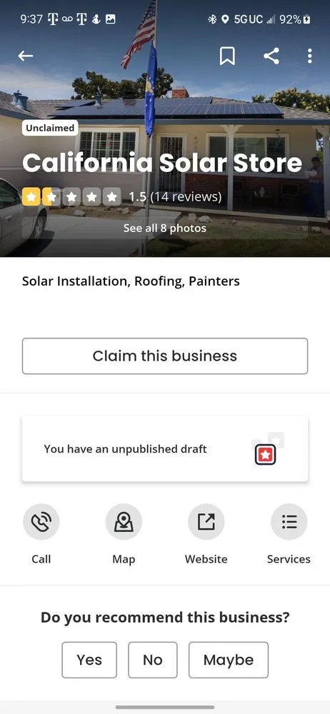 Slide of California Solar Store