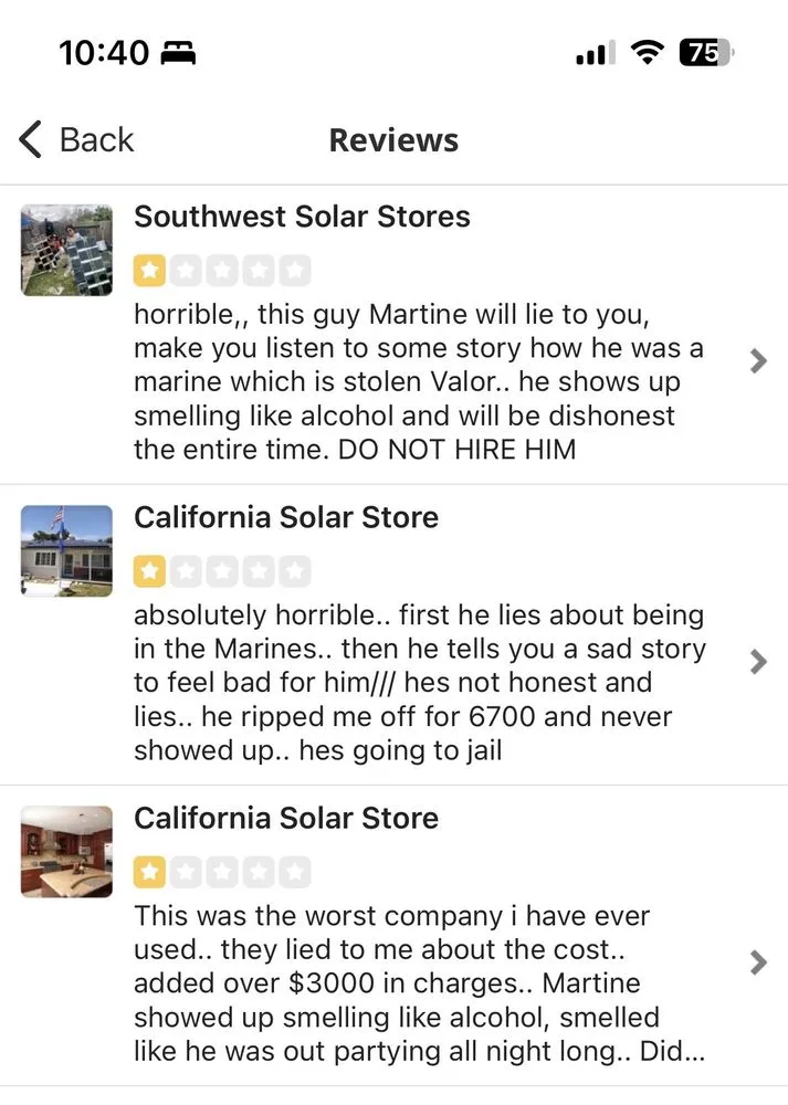 Slide of California Solar Store
