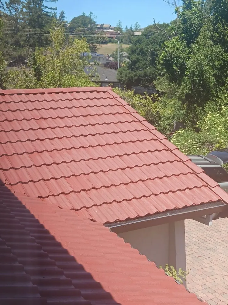 Slide of California Tile Roof Restoration