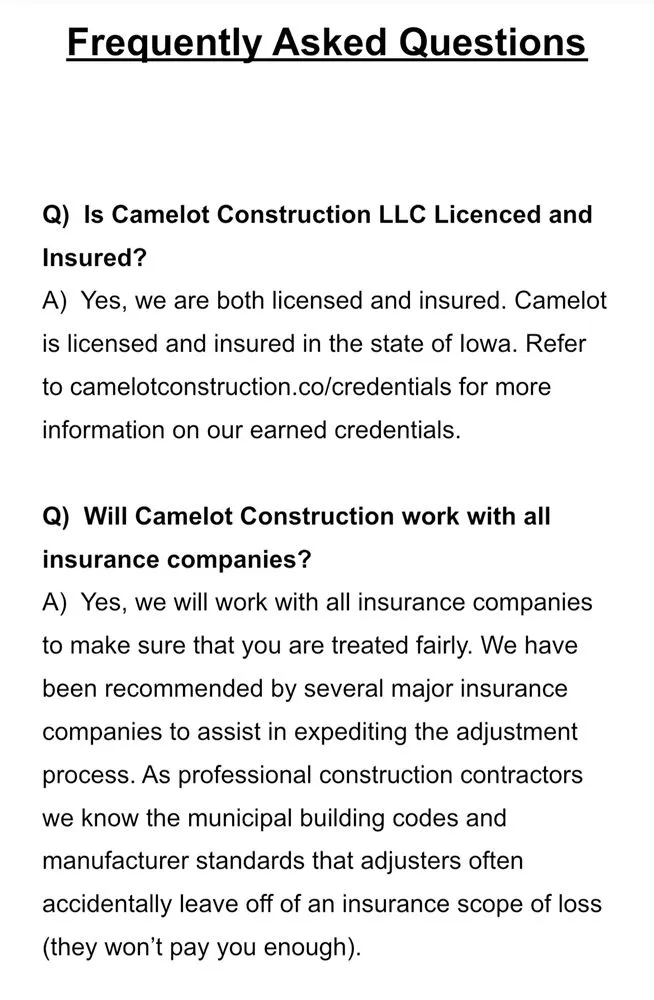 Slide of Camelot Construction