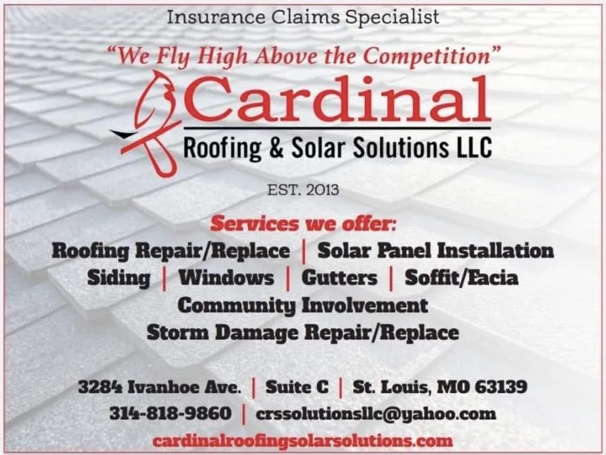 Local roof replacement experts serving St. Louis, MO - Cardinal Roofing & Solar Solutions