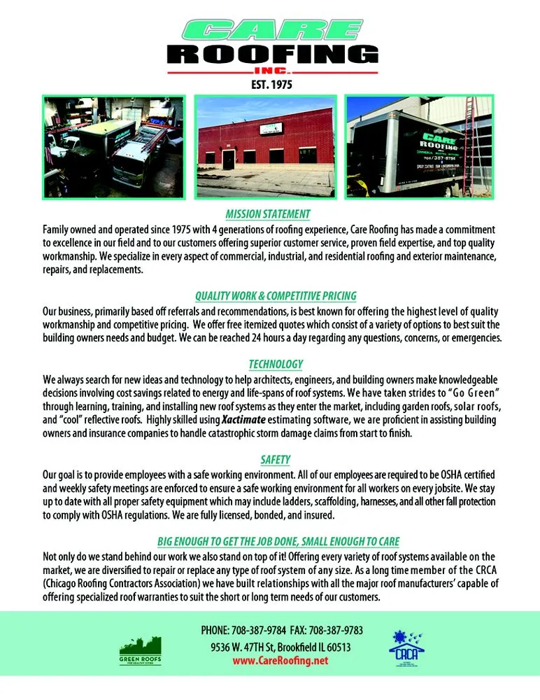 Slide of CARE Roofing