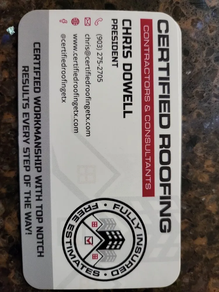 Slide of Certified Roofing Contractors & Consultants