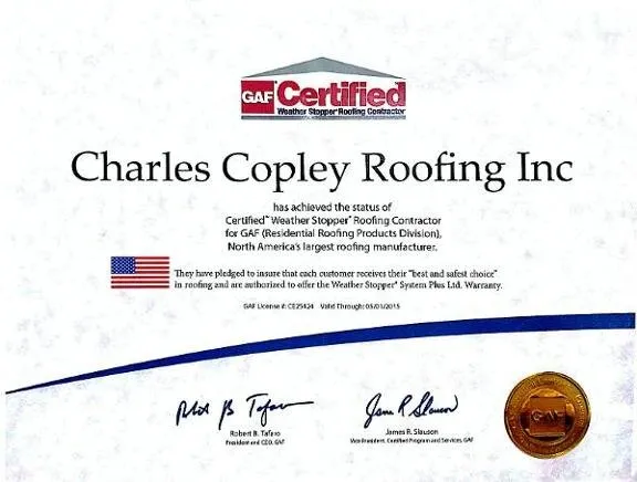 Slide of Charles Copley Roofing