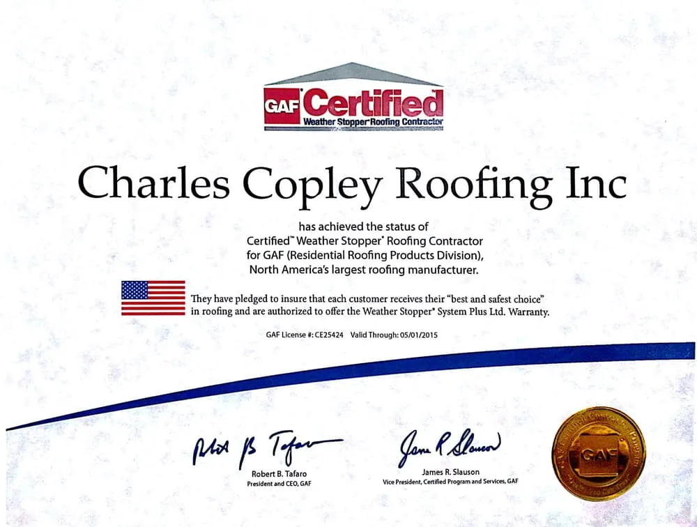 Slide of Charles Copley Roofing
