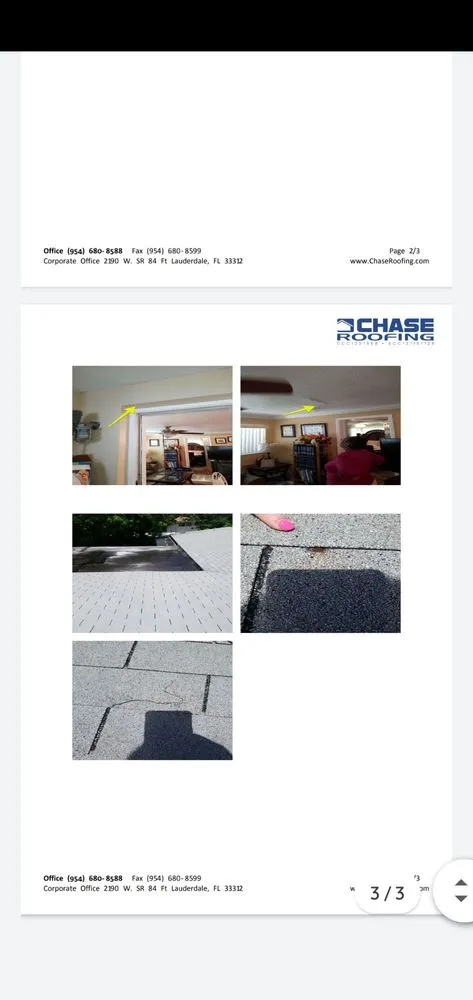 Slide of Chase Roofing