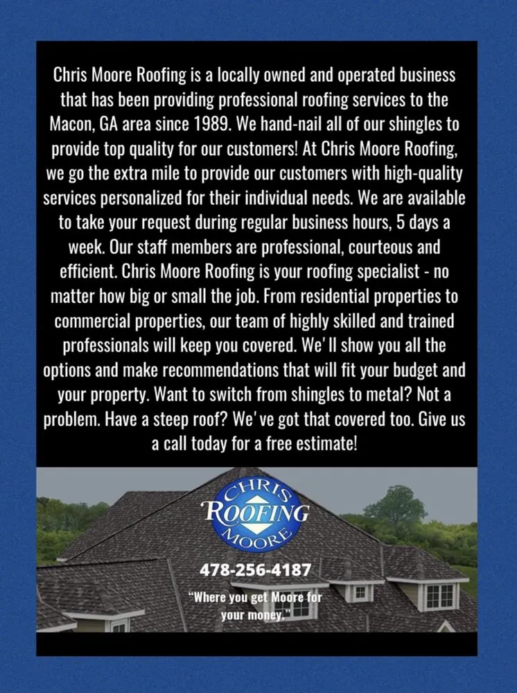 Slide of Chris Moore Roofing