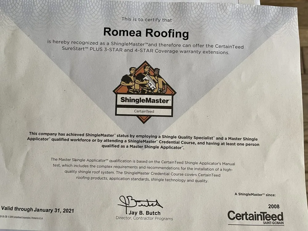 Slide of Chuck Romea Roofing