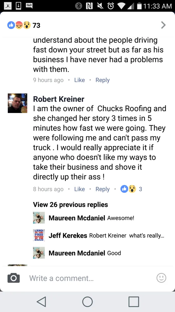 Slide of Chucks Roofing Company