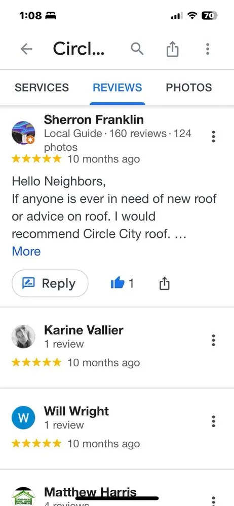 Slide of Circle City Roofing