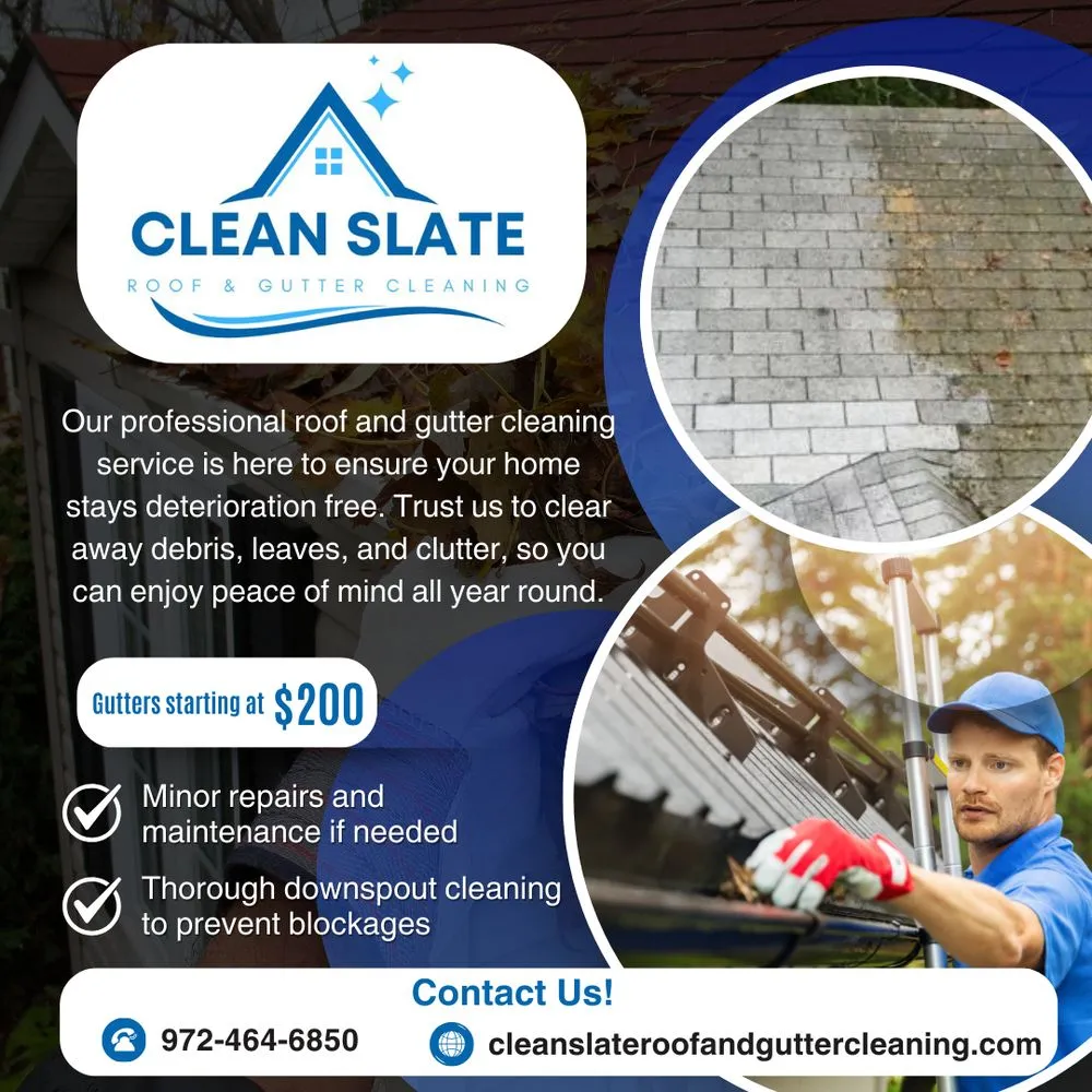 Slide of Clean Slate Roof and Gutter Cleaning Service