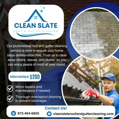 Clean Slate Roof and Gutter Cleaning Service Logo