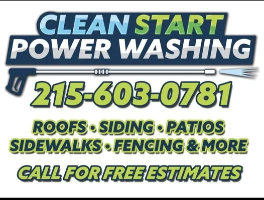 Clean Start Power Washing Logo