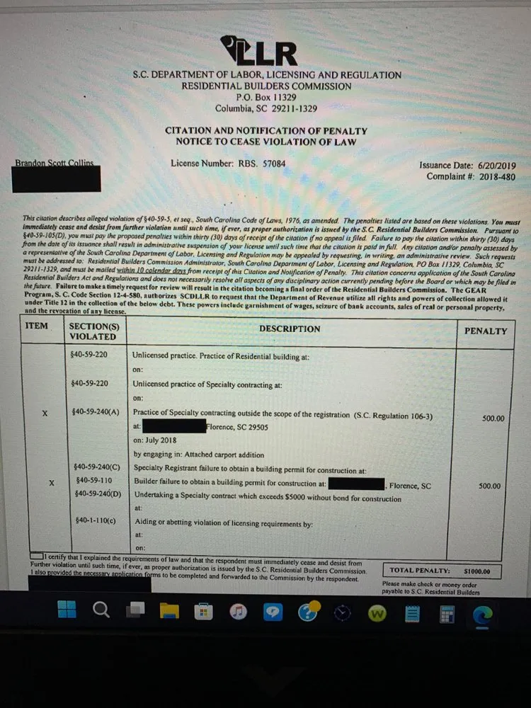 Slide of Collins Roofing