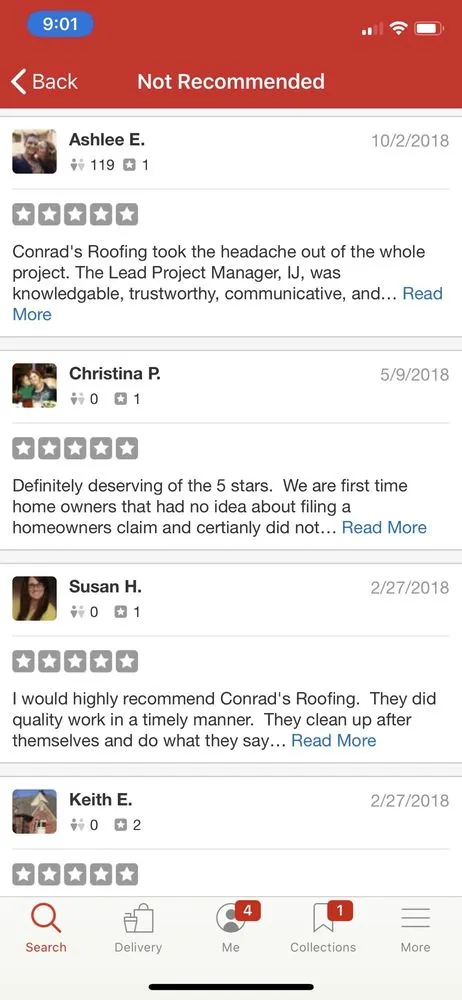 Slide of Conrad's Roofing