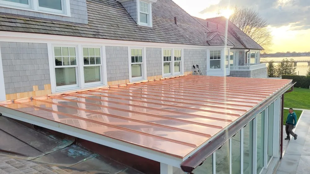 Slide of Copper Slate & Cedar Roofing