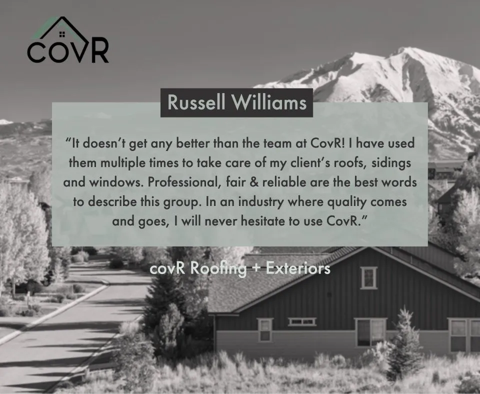 Slide of covR Roofing + Exteriors