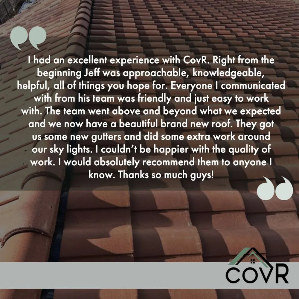 Slide of covR Roofing + Exteriors