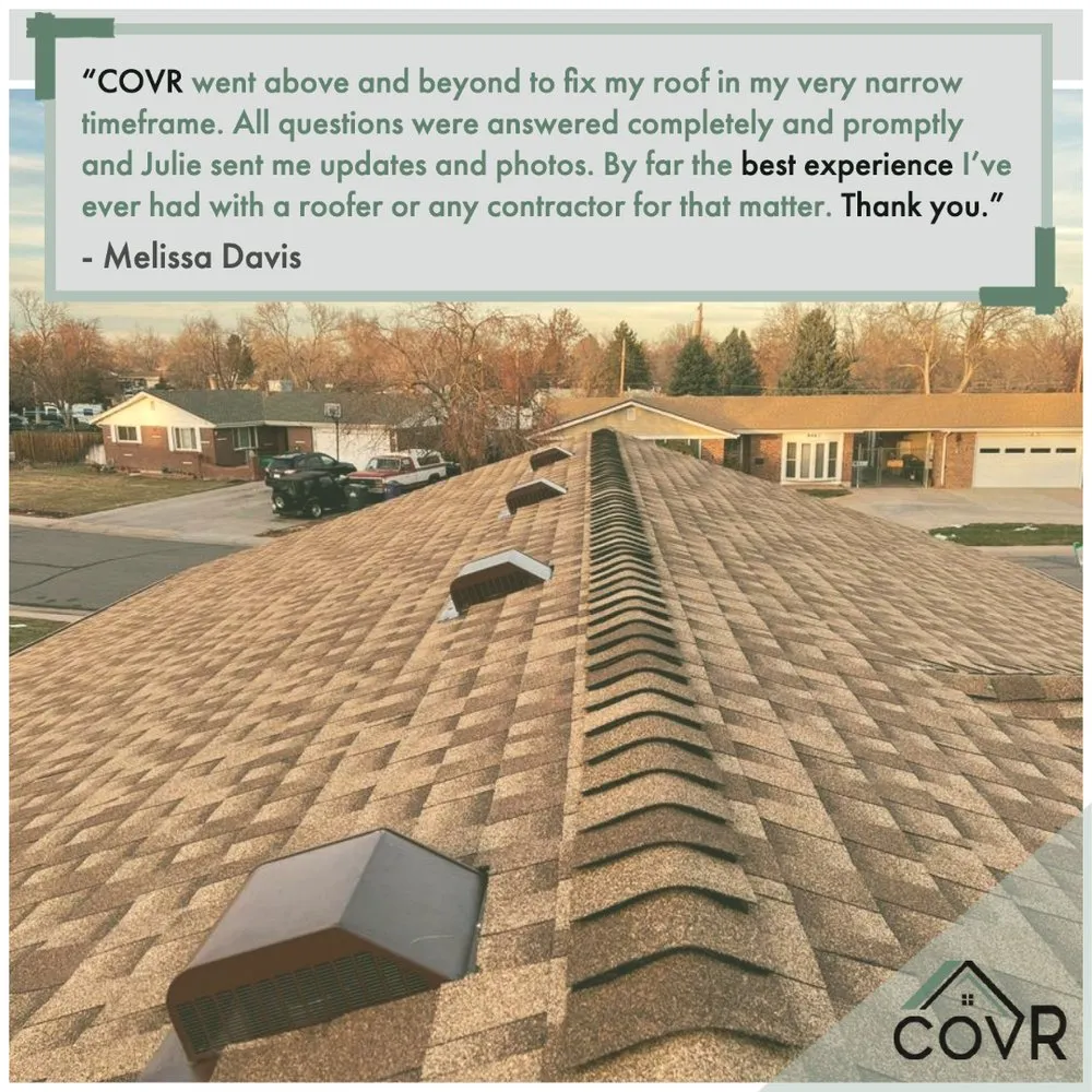Slide of covR Roofing + Exteriors