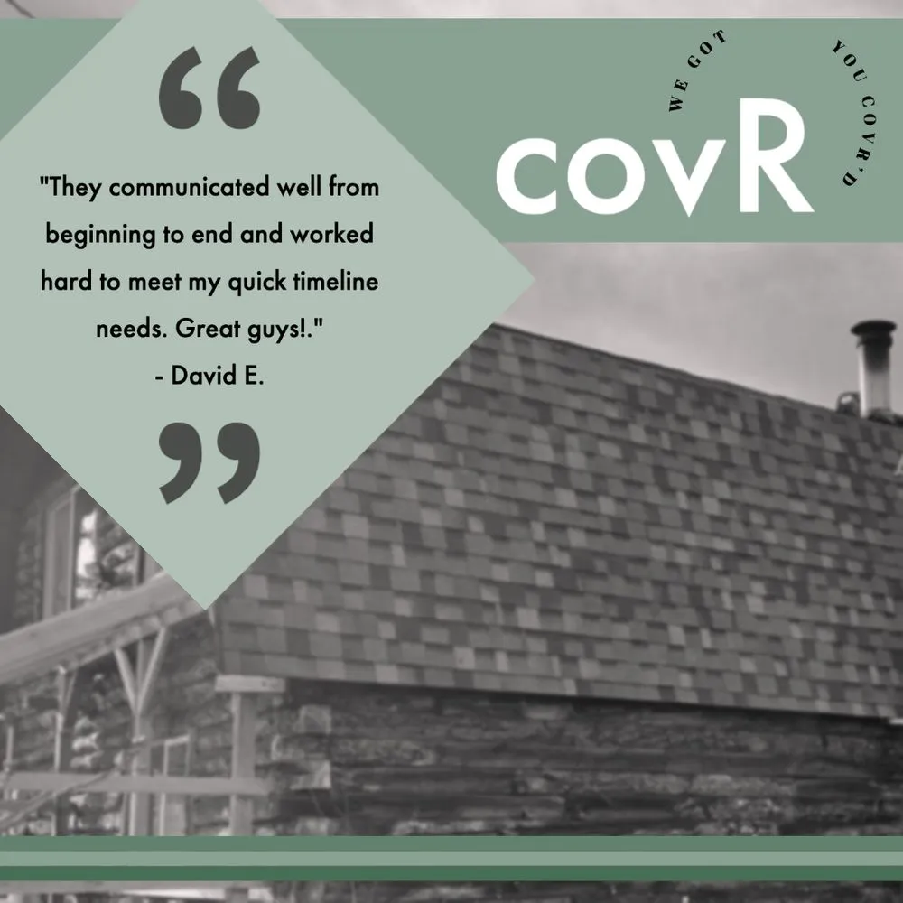 Slide of covR Roofing + Exteriors