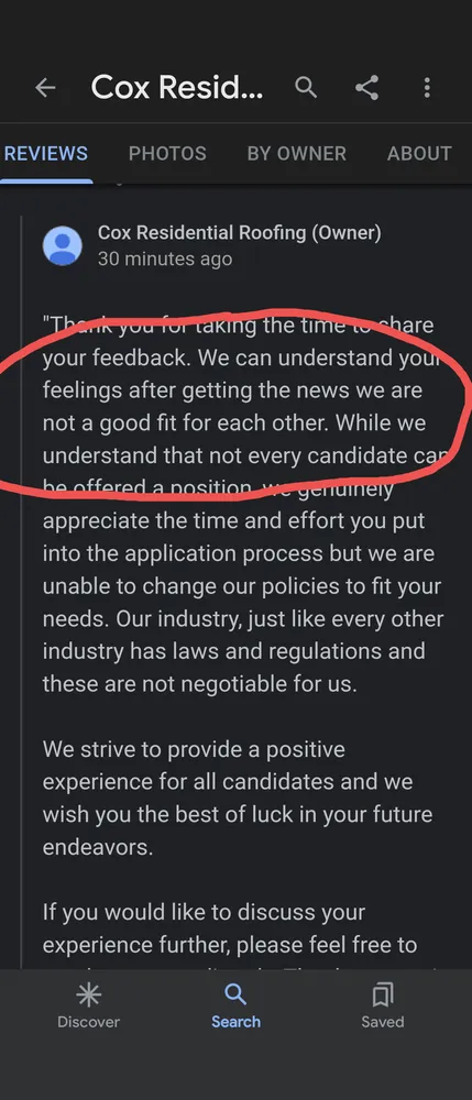 Slide of Cox Roofing