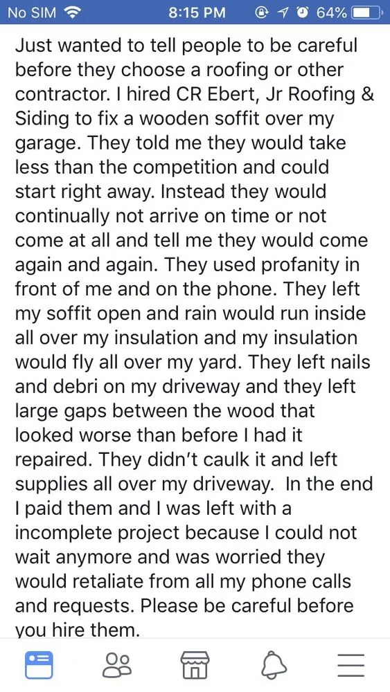 Slide of C.R. Ebert Jr, Inc Roofing and Siding