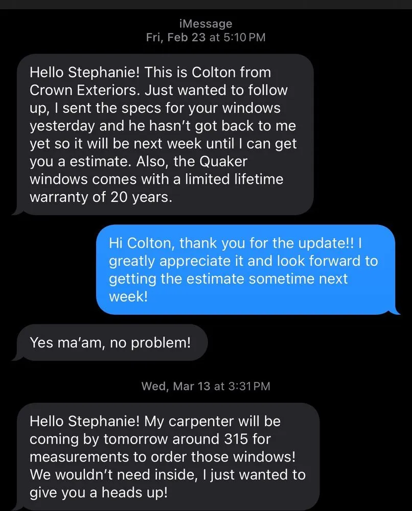 Slide of Crown Exteriors & Construction