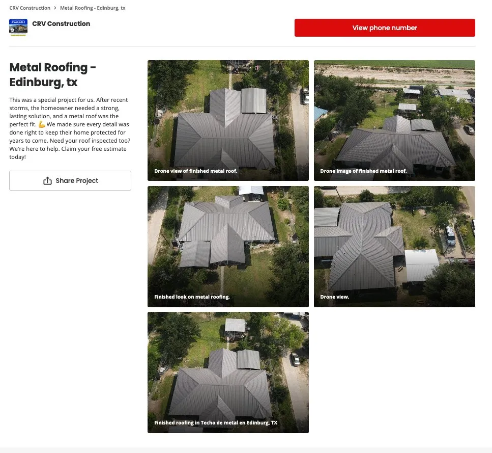 Slide of CRV Construction