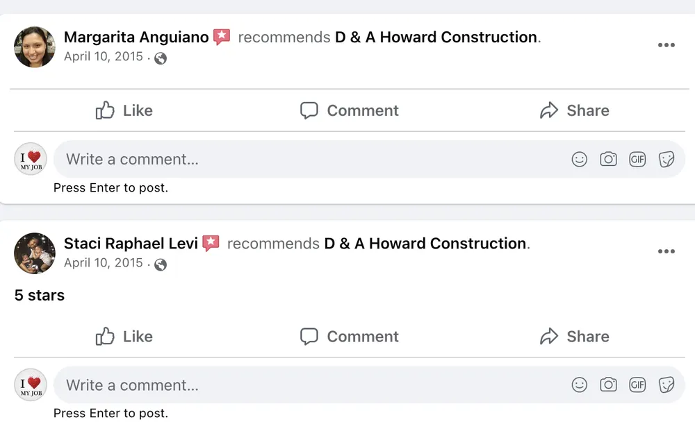 Slide of D and A Howard Construction