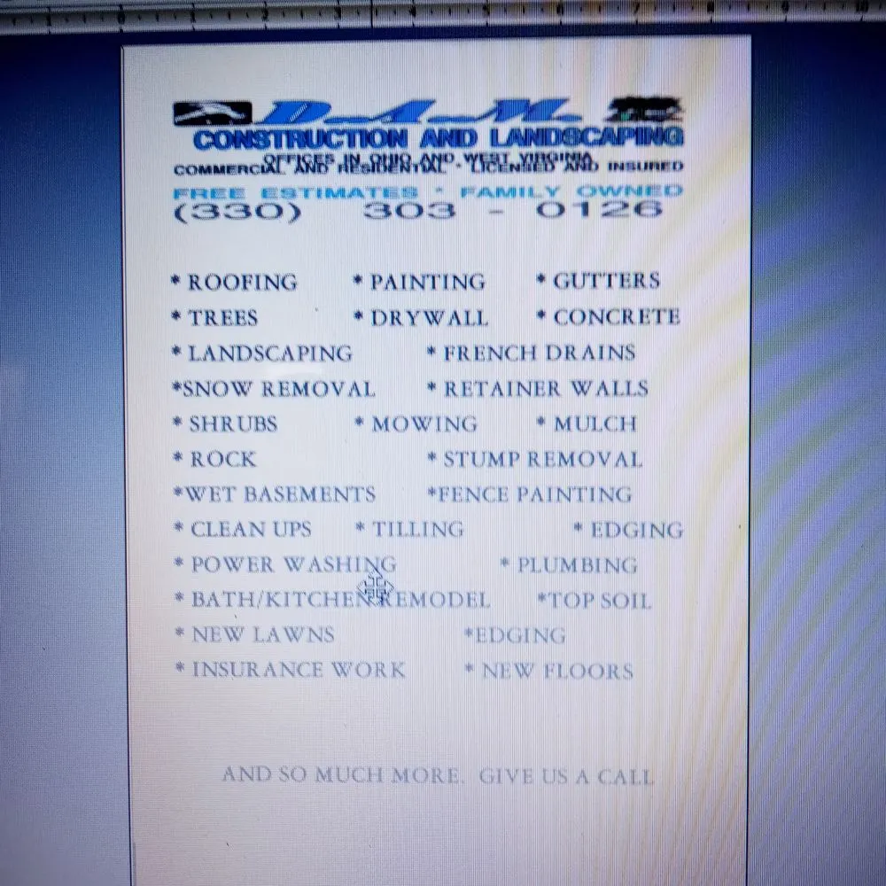 Slide of DAM Construction and Landscaping