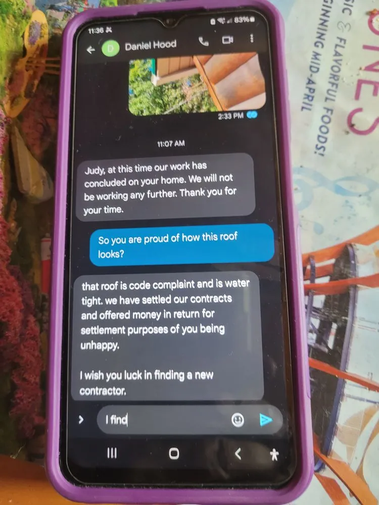 Slide of Daniel Hood Roofing Systems