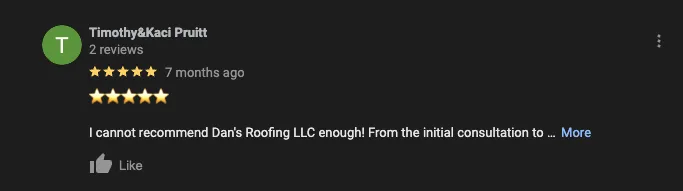 Slide of Dans Roofing