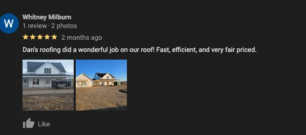 Slide of Dans Roofing