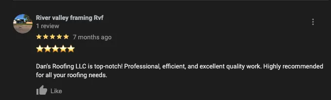 Slide of Dans Roofing