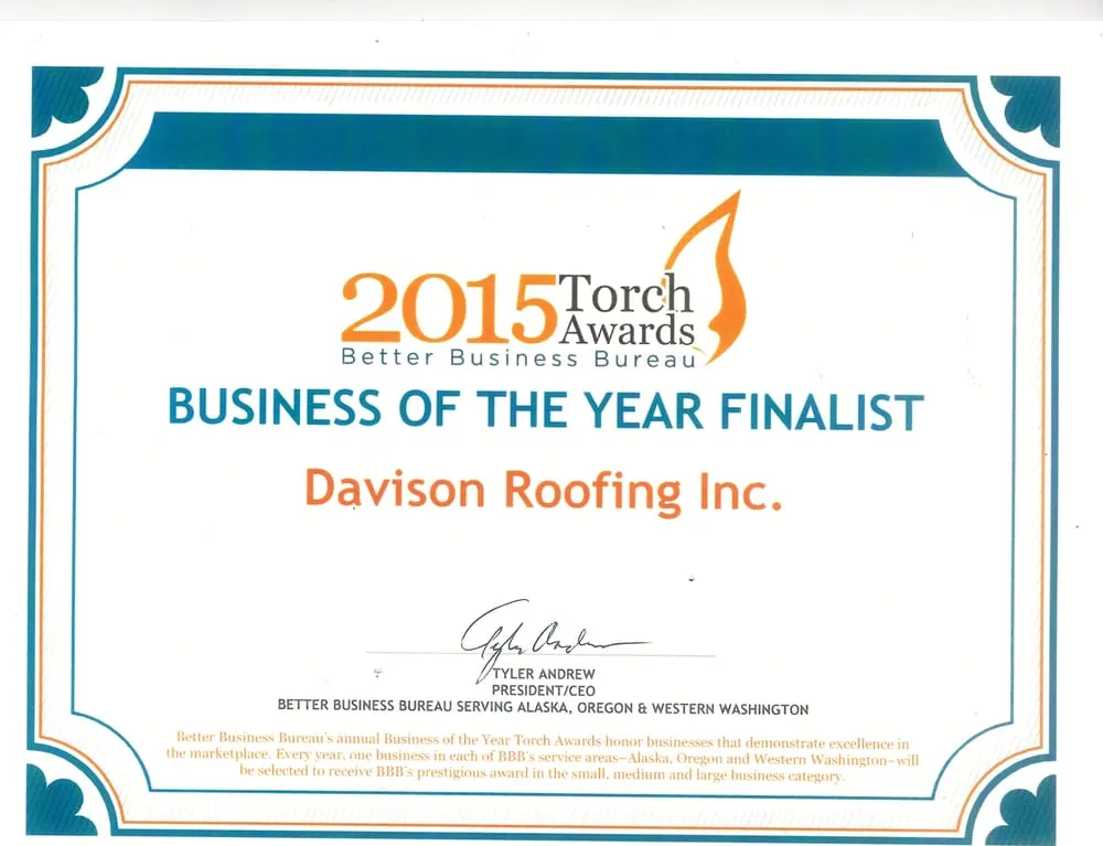 Slide of Davison Roofing