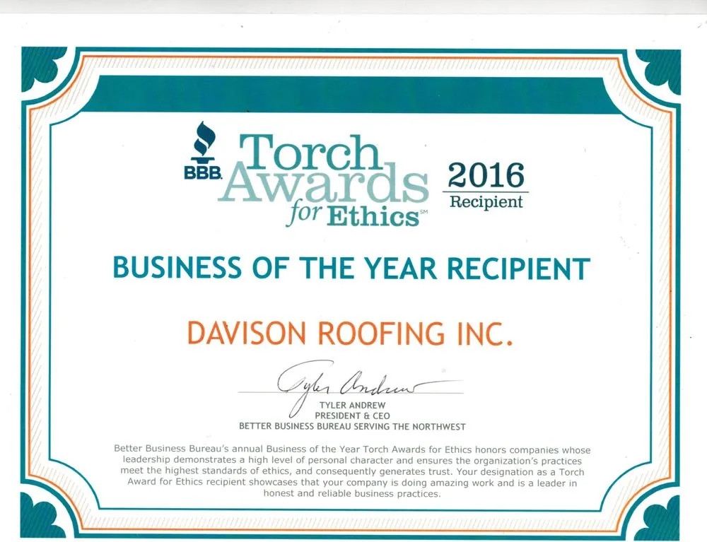 Slide of Davison Roofing