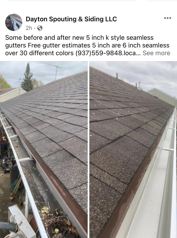 Slide of Dayton spouting & siding