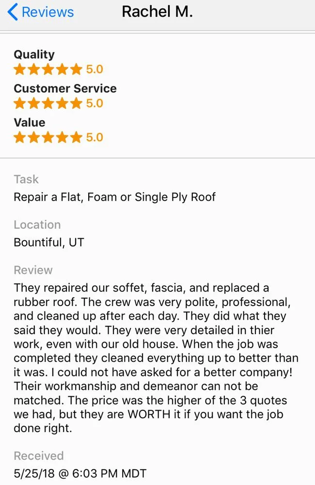 Slide of Dedication Roofing