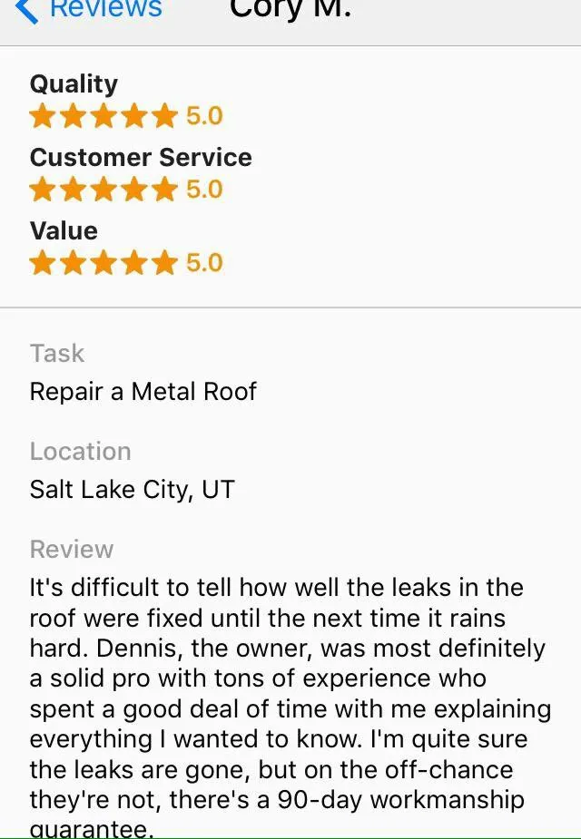 Slide of Dedication Roofing