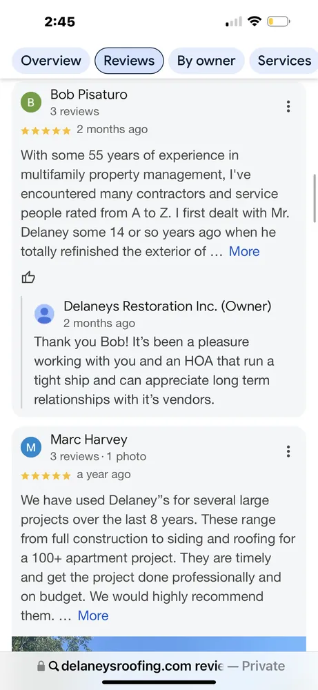 Slide of Delaney's Roofing & Restoration