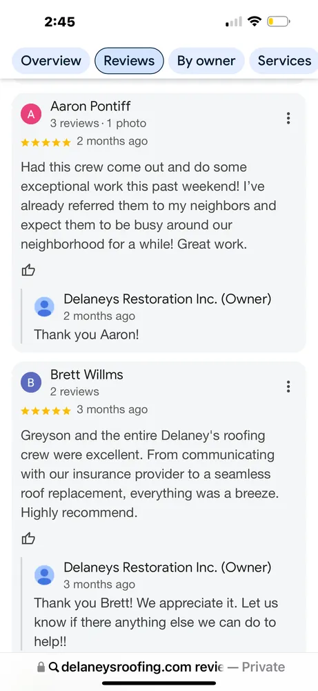 Slide of Delaney's Roofing & Restoration