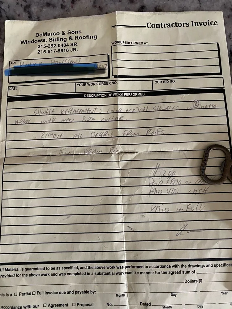 Slide of DeMarco Family Roofing